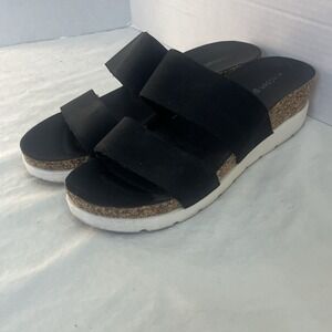 Madden Girl Sandal‎ Black sz 7.5 Wedge Platform Double Strap